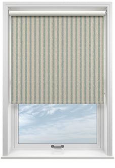 Emily Bond Block Printed Stripe, Blue & Green - Roller Blind